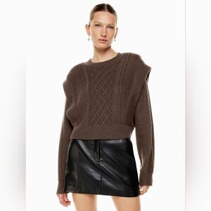 Aritzia Babaton mocha brown seek wool sweater